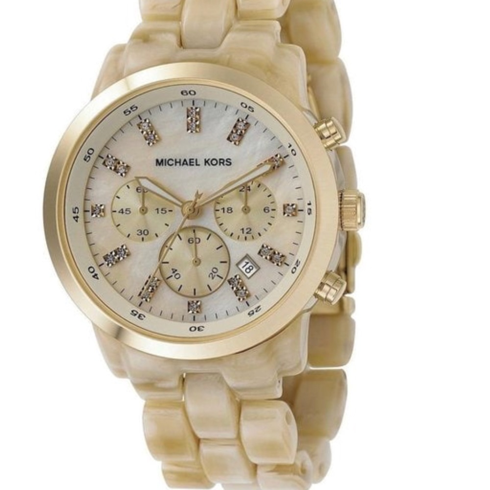 Michael Kors horn ceramic oversized watch.